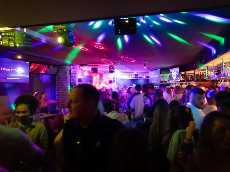 Crystal's Karaoke Marbella, Puerto Banus, people dancing to high quality music, great vibe